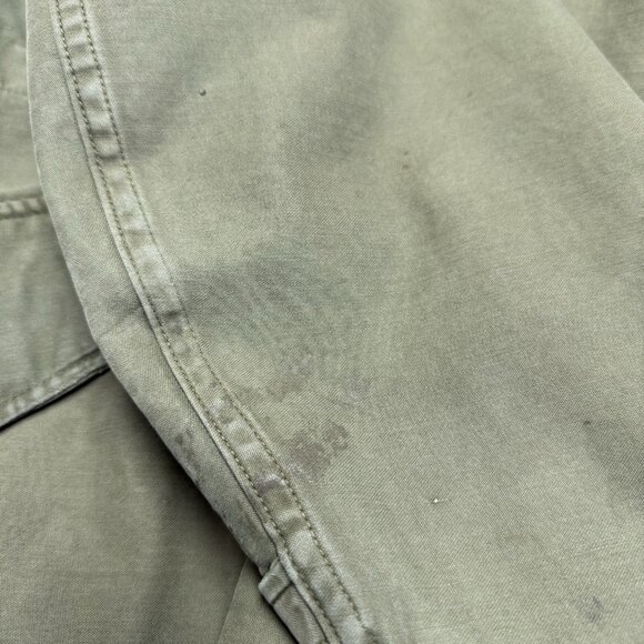 Vintage Military Slant Pocket Jacket Mens Large Green Seyntex 1975 - Picture 6 of 14